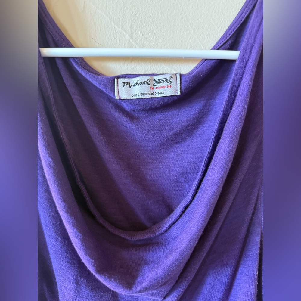Michael Stars Deep Purple Drape Tank Top - Picture 4 of 4